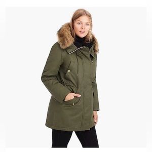 J.Crew Perfect Winter Parka in Olive Green. Size XS. Excellent Condition.